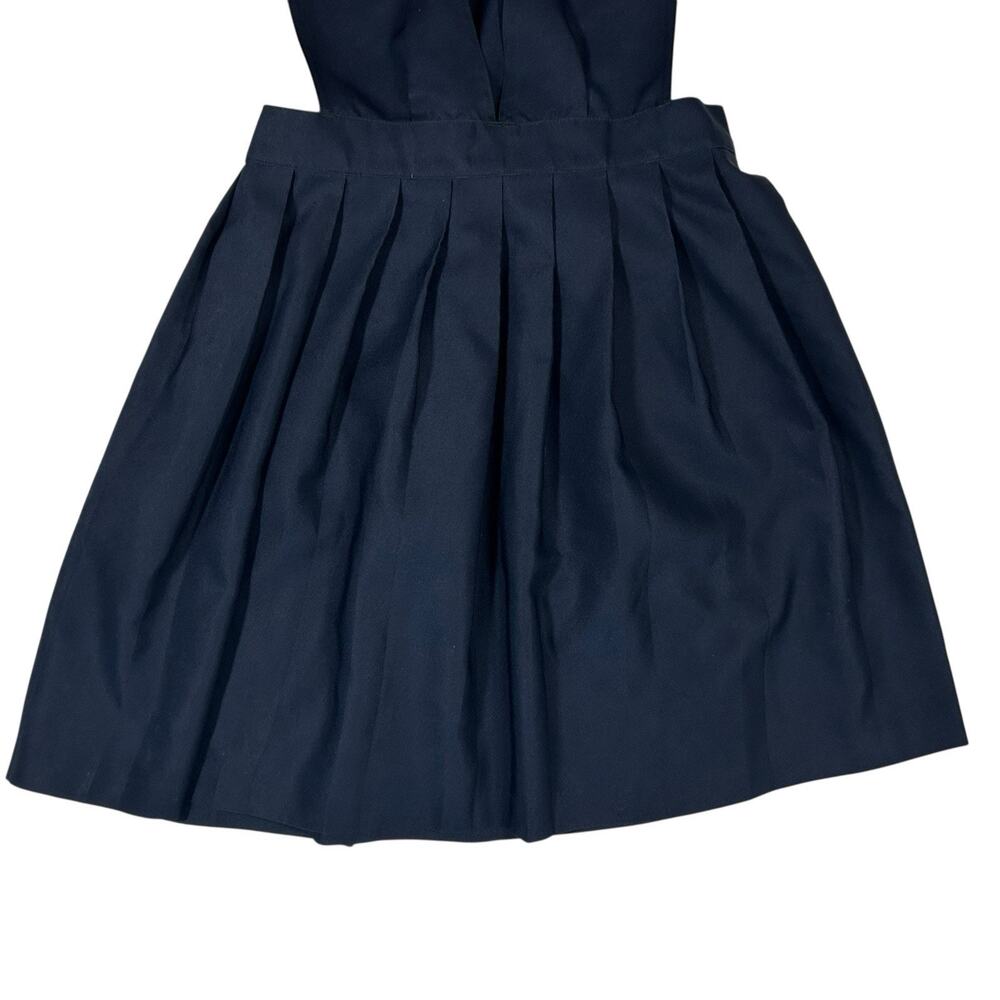 French Toast Navy Blue Jumper Girls V Neck Pleated School Uniform Sz 14.5 - Picture 3 of 10